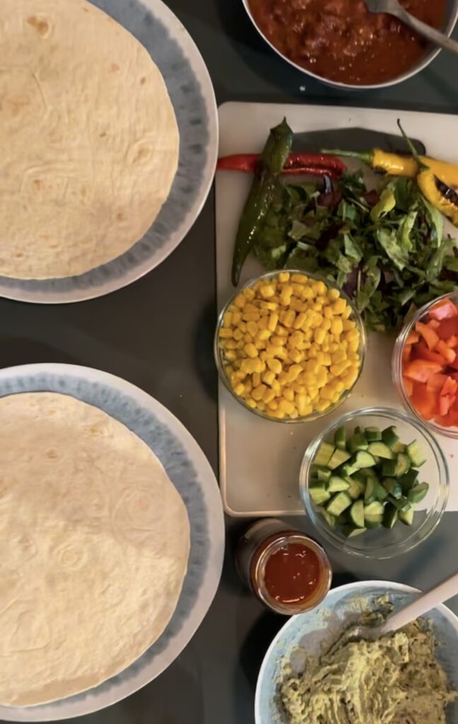 Veggie loaded homemade mexican wraps