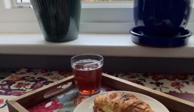 Homemade coleslaw - croissant sandwich