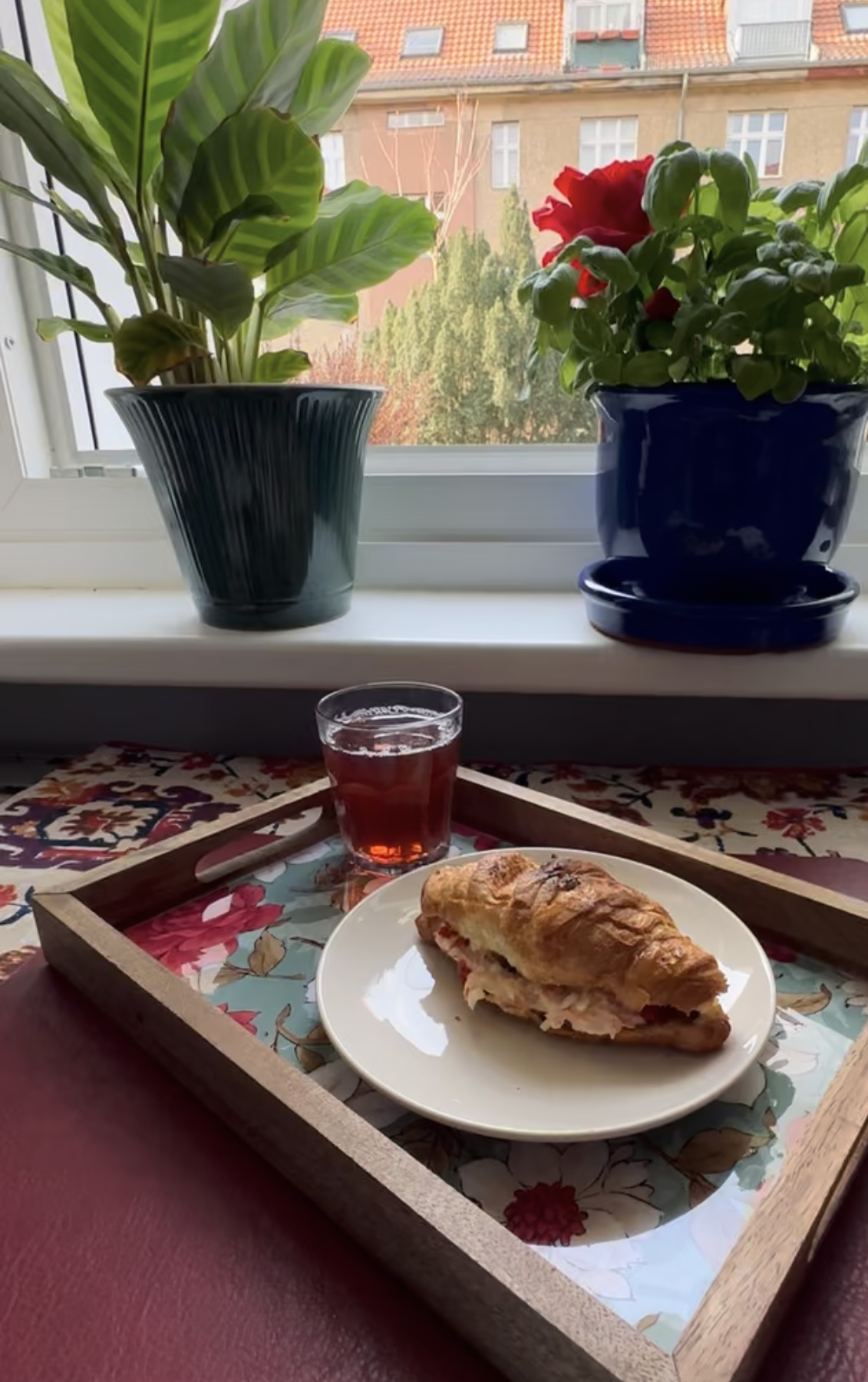 Homemade coleslaw - croissant sandwich